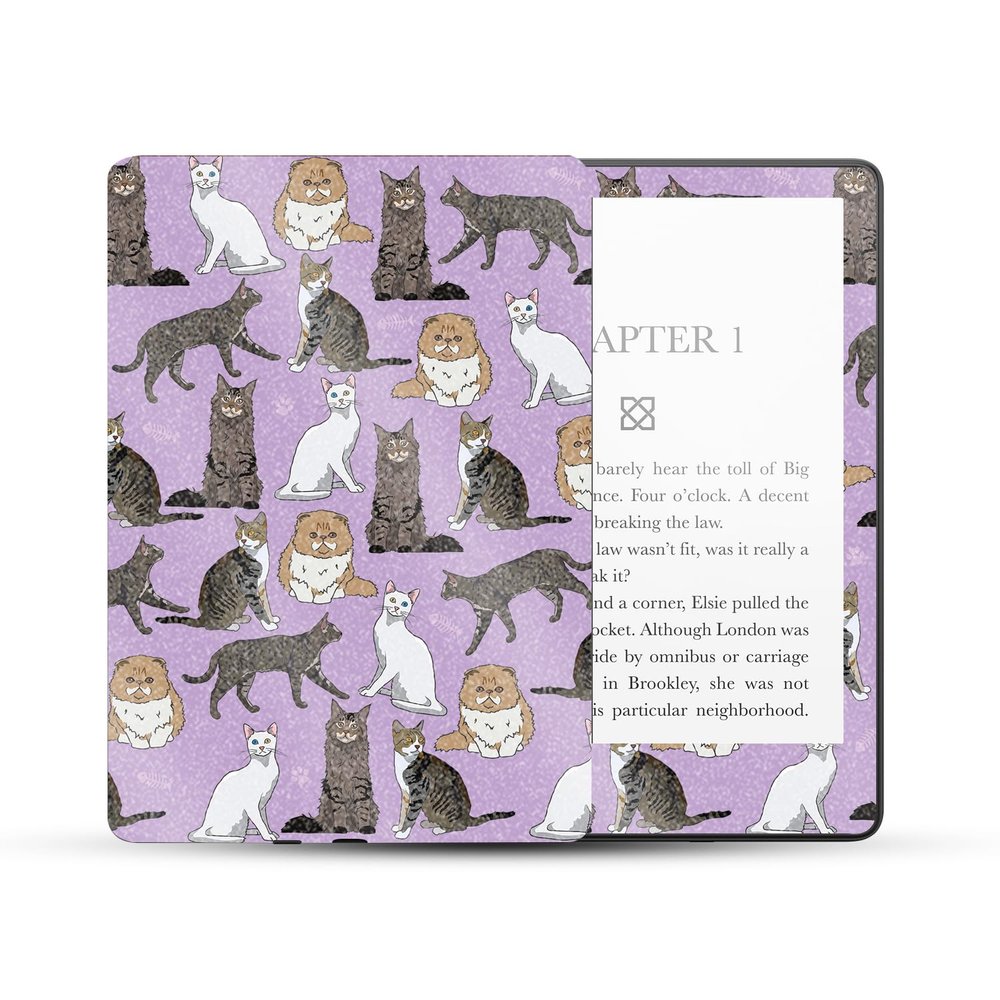 MightySkins Glossy Glitter Skin Compatible with Amazon Kindle Paperwhite 5 6.8-inch 11th Gen (2021) Full Wrap - Cat Chaos | Protective High-Gloss Glitter Finish | Easy to Apply | Made in The USA