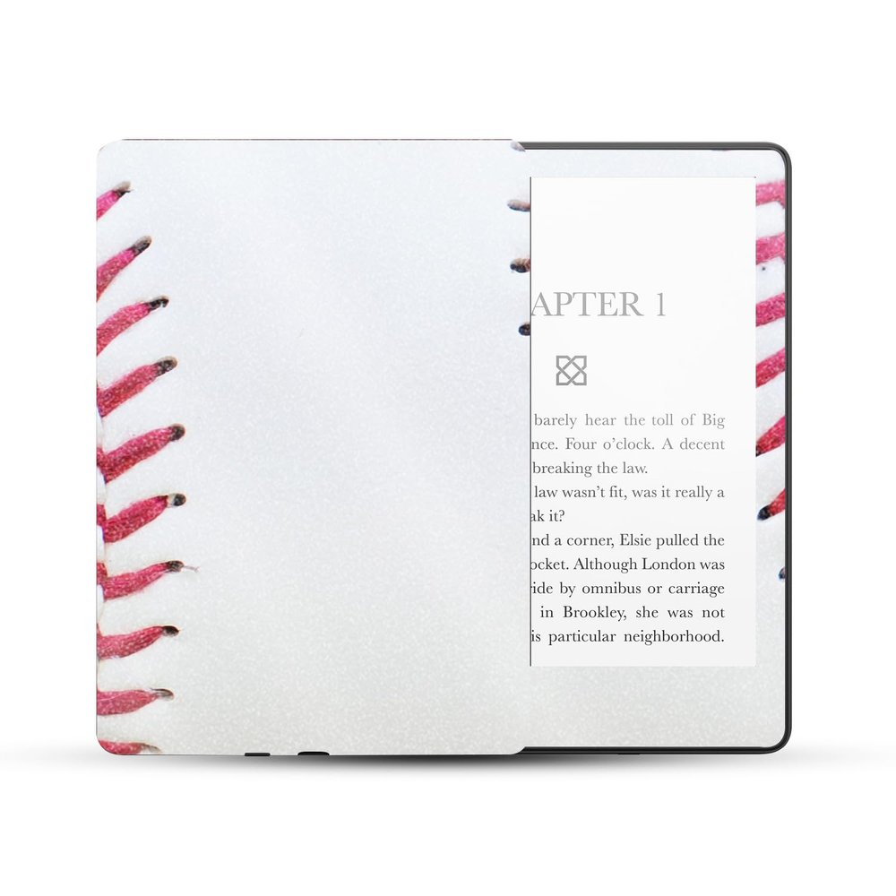 MightySkins Glossy Glitter Skin Compatible with Amazon Kindle Paperwhite 5 6.8-inch 11th Gen (2021) Full Wrap - Baseball Closeup | High-Gloss Glitter Finish | Easy to Apply | Made in The USA