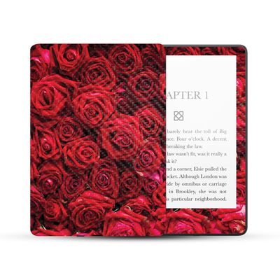 MightySkins Carbon Fiber Skin Compatible With Amazon Kindle Paperwhite 5 6.8-inch 11th Gen (2021) Full Wrap - Too Many Roses | Protective Textured Carbon Fiber Finish | Easy To Apply | Made in the USA