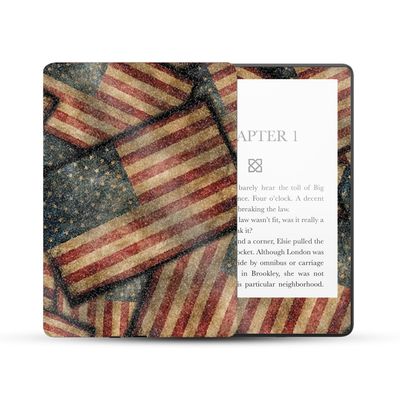 MightySkins Glossy Glitter Skin Compatible with Amazon Kindle Paperwhite 5 6.8-inch 11th Gen (2021) Full Wrap - Vintage American | High-Gloss Glitter Finish | Easy to Apply | Made in The USA