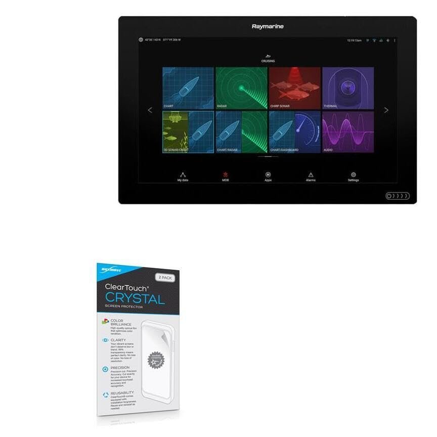 BoxWave Screen Protector Compatible with Raymarine E70399 - ClearTouch Crystal (2-Pack), HD Film Skin - Shields from Scratches