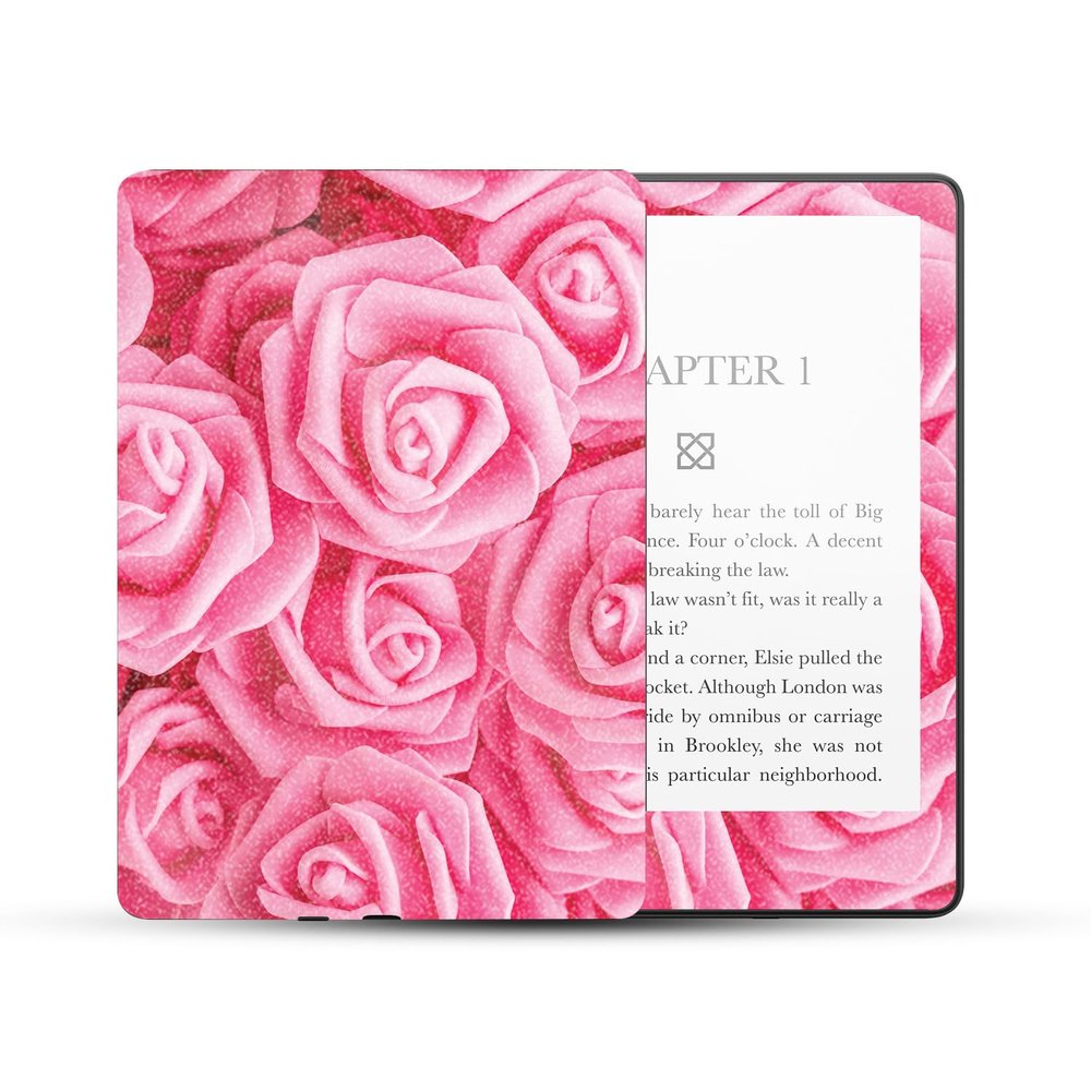 MightySkins Glossy Glitter Skin Compatible with Amazon Kindle Paperwhite 5 6.8-inch 11th Gen (2021) Full Wrap - Super Pink Roses | High-Gloss Glitter Finish | Easy to Apply | Made in The USA