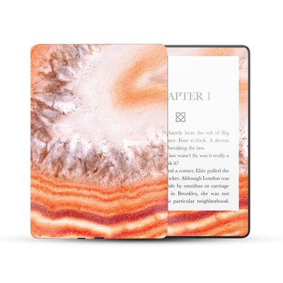 MightySkins Glossy Glitter Skin Compatible with Amazon Kindle Paperwhite 5 6.8-inch 11th Gen (2021) Full Wrap - Orange Quartz | Protective High-Gloss Glitter Finish | Easy to Apply | Made in The USA