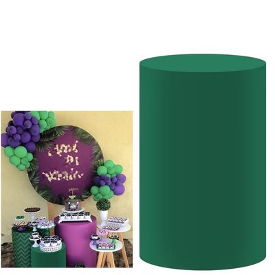 FiVan Birthday Party Decoration Props Vibrant Deep Green Plinth Cover Elastic Stretch Spandex Pedestal Cover for Metal Cylinder Stands HP-1910