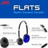 JVC Blue Flat Foldable Colorful Flats On Ear Headphones with Remote and Microphone, 3.94 Foot Gold Plated 3.5mm Slim Plug - HAS160MA, Adjustable view 2