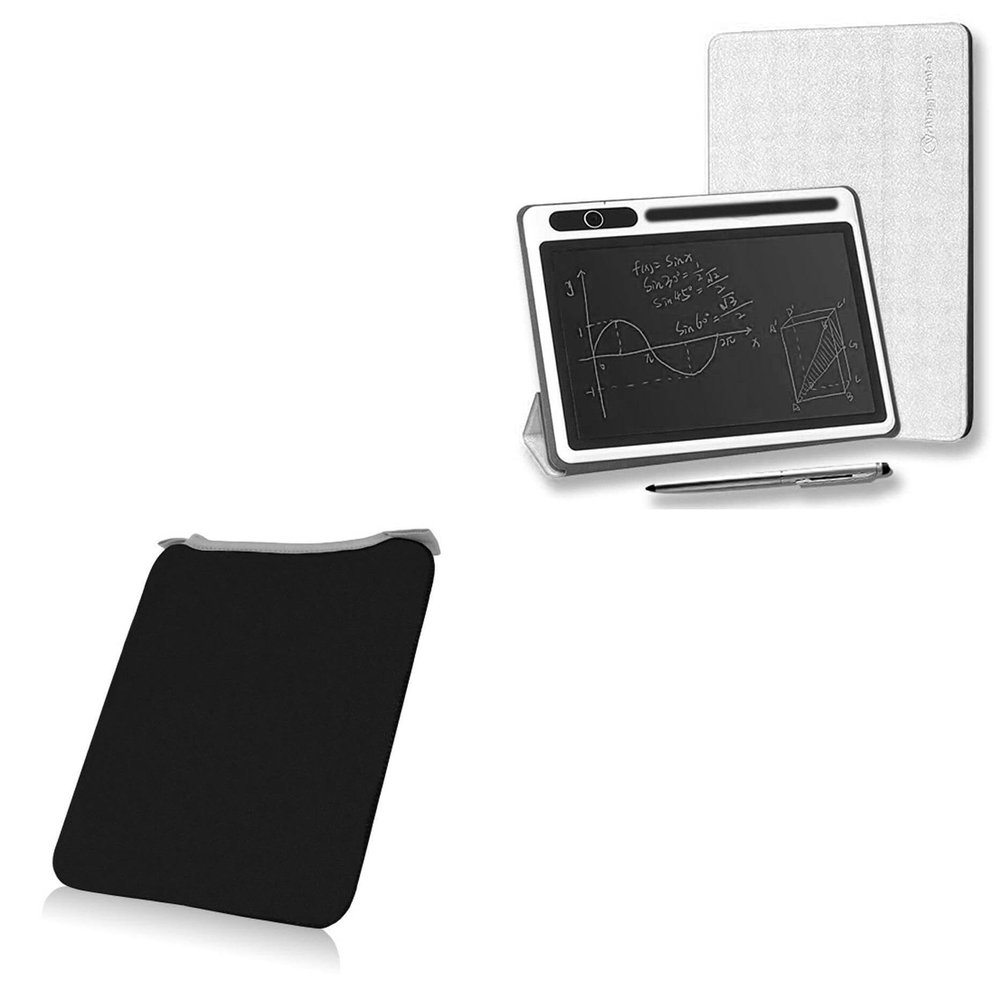 BoxWave Case Compatible with FVEREY LCD Writing Tablet (10 in) - SlipSuit, Soft Slim Neoprene Pouch Protective Case Cover - Jet Black