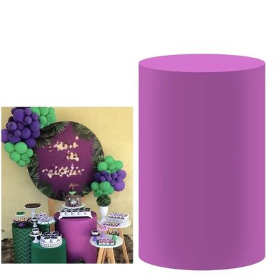 FiVan Birthday Party Decoration Props Vibrant Purple Plinth Cover Elastic Stretch Spandex Pedestal Cover for Metal Cylinder Stands HP-1909