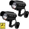Kanayu 6 Pcs Black Solar Powered Fake Security Camera Dummy Security Simulated Surveillance Camera with Realistic Red Flashing Lights for Indoor Outdoor Home Store view 1