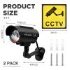 Kanayu 6 Pcs Black Solar Powered Fake Security Camera Dummy Security Simulated Surveillance Camera with Realistic Red Flashing Lights for Indoor Outdoor Home Store view 2