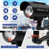 Kanayu 6 Pcs Black Solar Powered Fake Security Camera Dummy Security Simulated Surveillance Camera with Realistic Red Flashing Lights for Indoor Outdoor Home Store view 3