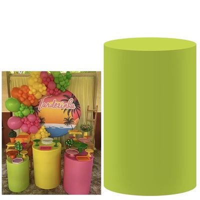 FiVan Birthday Party Decoration Props Vibrant Light Green Plinth Cover Elastic Stretch Spandex Pedestal Cover for Metal Cylinder Stands HP-1893