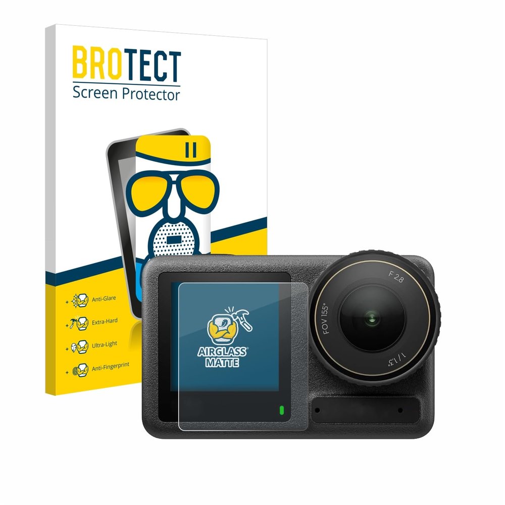 BROTECT Anti-Glare Glass Screen Protector Matte Compatible with DJI Osmo Action 4 (Front Display) - Anti-Scratch 9H Protection Film