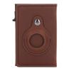 BBAUER Card Holder Wallet, Tracking Device Card Holder Purse Aluminum Alloy PU Ultrathin Lightweight Anti Theft Swiping for Work (Color : Coffee) view 1