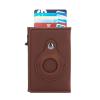 BBAUER Card Holder Wallet, Tracking Device Card Holder Purse Aluminum Alloy PU Ultrathin Lightweight Anti Theft Swiping for Work (Color : Coffee) view 2
