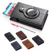 BBAUER Card Holder Wallet, Tracking Device Card Holder Purse Aluminum Alloy PU Ultrathin Lightweight Anti Theft Swiping for Work (Color : Coffee) view 4