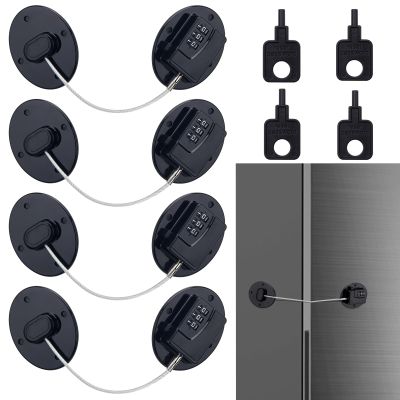 Anglecai 4P Refrigerator Locks Combination, Mini Freezer Door Lock Fridge