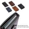 Card Holder Wallet, Tracking Device Card Holder Purse Aluminum Alloy PU Ultrathin Lightweight Anti Theft Swiping for Work (Color : Black) view 2