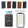 Card Holder Wallet, Tracking Device Card Holder Purse Aluminum Alloy PU Ultrathin Lightweight Anti Theft Swiping for Work (Color : Black) view 3