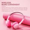 iKF R1 Wireless Bluetooth Headphones, Retro Classic Lightweight Headset, Builti-in Mic, 60H Playback, Dual Device Connectivity, Low Latency, App Customization,Throwback 80s 90s,OOTD, Pink view 3
