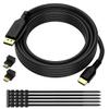 4K DisplayPort to HDMI Cable 20 FT, DP to HDMI Male Video UHD Cable, Uni-Directional Cord, for PC, Desktop, Graphics Card to HDTV, Monitor, Projector, with 2 HDMI Angle Adapters and 25 Zip Ties-Black view 1