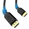 4K DisplayPort to HDMI Cable 20 FT, DP to HDMI Male Video UHD Cable, Uni-Directional Cord, for PC, Desktop, Graphics Card to HDTV, Monitor, Projector, with 2 HDMI Angle Adapters and 25 Zip Ties-Black view 2