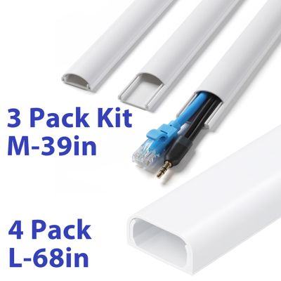 Zhiyo 39'' Cable Hider for 1-2 Cords & 68in Cord Covers Bundle