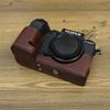 X-S20 Case, BMAOLLONGB Handmade Genuine Real Leather Half Camera Case Bag Cover for Fujifilm X-S20 XS20 Bottom Opening Version + Hand Strap (Coffee) view 3