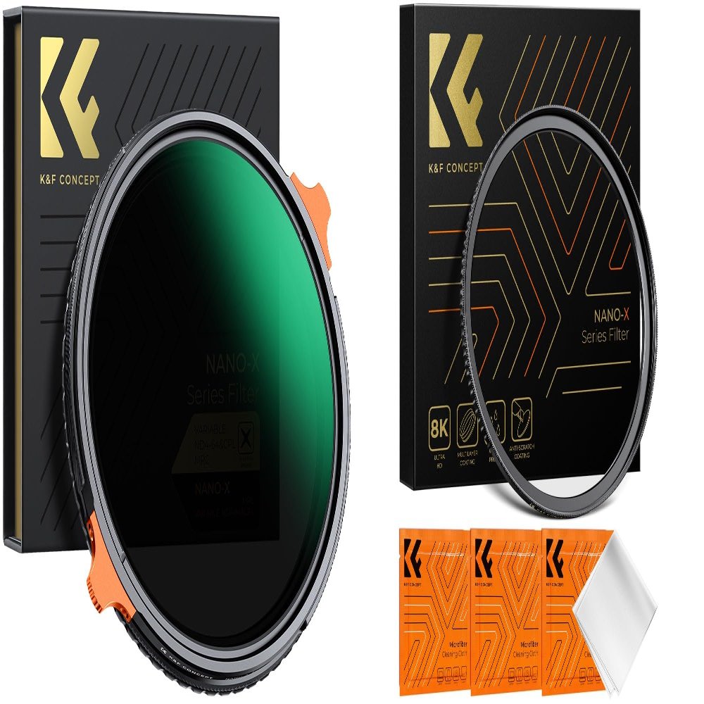 77mm Variable ND4-64+ CPL 2-in-1 Lens Filter & 67mm to 77mm Step-Up Lens Filter Adapter Ring