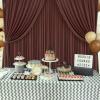 10 x 10 Feet Red Brown Backdrop Curtain for Partie, Background Curtains for Photoshoot, Birthday, Wedding, Halloween, Thanksgiving, Christmas, New Year Party Decorations 5Ft x 10Ft, 2 Panels view 3