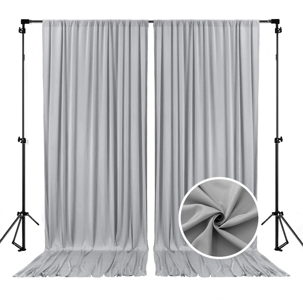 10 x 10 Feet Dark Grey Backdrop Curtain for Partie, Background Curtains for Photoshoot, Birthday, Wedding, Halloween, Thanksgiving, Christmas, New Year Party Decorations 5Ft x 10Ft, 2 Panels