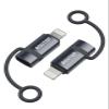 BOUTOP [MFi Certified] 36W USB C to Lightning Adapter (2 Pack) - Support PD Fast Charging/Data Sync, with Anti-Lost Silicone Holder for iPhone iPad AirPods, Reduces Cable Clutter view 1