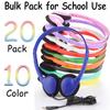 Ladont 20 Pack Bulk Classroom Headphones for Students Kids School, Wholesale Headphones Class Set with 3.5mm Jack for Chromebook Laptop PC Computer(10 Mixed Colors) view 2