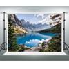 YongFoto Canadian Moraine Lake Backdrop 15x10ft Mountains Forest Pine Park Outdoor Nature Scenery Photography Background Party Banner Decor Travel Portraits Photoshoot Wallpaper Photo Studio Props view 3