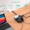 Extension Cord 10 FT, Flat Plug Power Strip Surge Protector with 8 Wide Outlets 4 USB Ports, 3-Side Outlet Extender, Mounted, Overload Protection, for Indoor Home Office, Dorm Room Essentials view 2