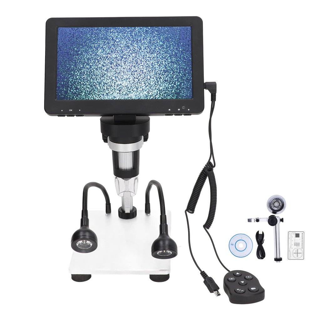 EVTSCAN 7in LCD Digital Microscope, HD 1200X 1080P Video Electronic Repair Microscope,with LED Light, for Enthusiasts and Professionals