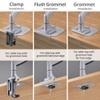 AVLT Adjustable Reinforcement Plate Bracket Mount for Fragile Tabletop - Supports Monitor Stand/Arm with C Clamp Or Grommet Installation - Gray view 3