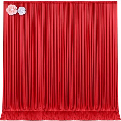 10x12 Red Backdrop Curtains for Wedding Party Wrinkle Free Backdrops Curtain Drapes Fabric Decorations Photo Back Drop Cloth for Baby Shower Photography Stage Reception 5ft x 12ft,2 Panels