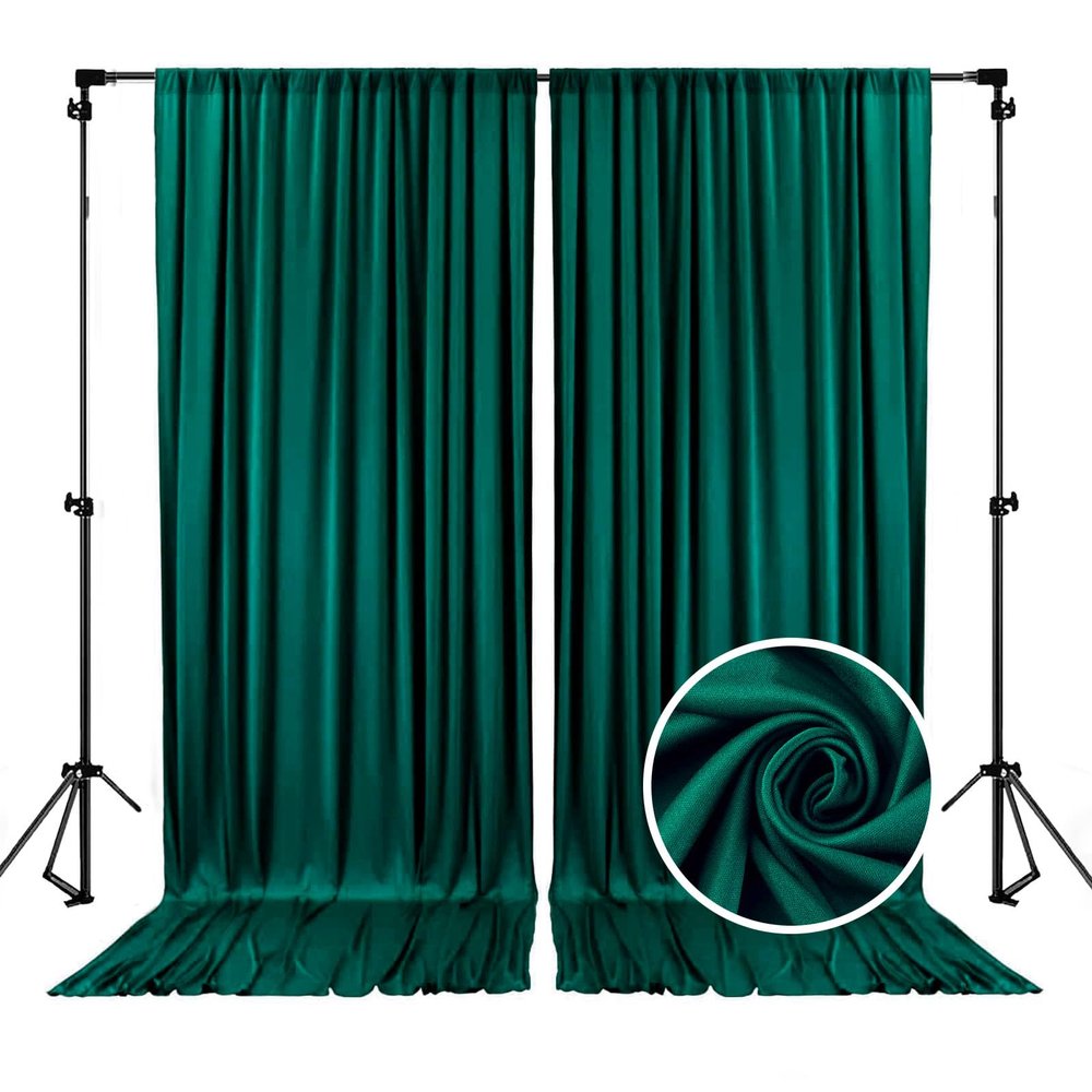 10 x 10 Feet Green Backdrop Curtain for Partie, Background Curtains for Photoshoot, Birthday, Wedding, Halloween, Thanksgiving, Christmas, New Year Party Decorations 5Ft x 10Ft, 2 Panels