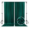 10 x 10 Feet Green Backdrop Curtain for Partie, Background Curtains for Photoshoot, Birthday, Wedding, Halloween, Thanksgiving, Christmas, New Year Party Decorations 5Ft x 10Ft, 2 Panels view 1