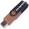 250pcs 4GB Custom Walnut Swivel USB Flash Drive with Personal Logo Printed for Promotion, Customized Thumb Drive for Branding, Personalized USB Stick for Celebrating/Wedding etc. view 2