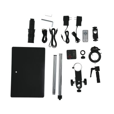 48MP 1080P Microscope Camera Video Recorder Adjustable Bracket 180X 300X Zoom Lens AC100240V,Industrial, Kit, Explore the Microstructure of Large Objects(US)