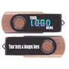 250pcs Custom Walnut Swivel USB Flash Drive with Personal Logo Printed for Promotion, Customized Thumb Drive for Branding, Personalized USB Stick for Celebrating/Wedding etc. view 1