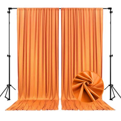 10 x 10 Feet Orange A Backdrop Curtain for Partie, Background Curtains for Photoshoot, Birthday, Wedding, Halloween, Thanksgiving, Christmas, New Year Party Decorations 5Ft x 10Ft, 2 Panels