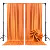 10 x 10 Feet Orange A Backdrop Curtain for Partie, Background Curtains for Photoshoot, Birthday, Wedding, Halloween, Thanksgiving, Christmas, New Year Party Decorations 5Ft x 10Ft, 2 Panels view 1