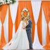 10 x 10 Feet Orange A Backdrop Curtain for Partie, Background Curtains for Photoshoot, Birthday, Wedding, Halloween, Thanksgiving, Christmas, New Year Party Decorations 5Ft x 10Ft, 2 Panels view 3