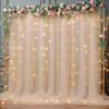 10x10ft Champagne Tulle Backdrop Curtain with Lights String for Parites, Sheer Backdrop Curtains for Wedding Baby Shower Birthday Party Photo Shoot Decorations view 1