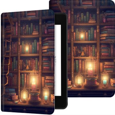 Case for 6" Kindle 11th Generation 2022 & Kindle 2024 12th Generation, Slim Light PU Leather Kickstand Cover with Auto Wake/Sleep for Kindle 6 inch, Library
