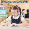 Ladont 100 Pack Classroom Headphones Bulk for Students Kids Boys Girls Teens, Wholesale Wired Multi Color 3.5mm On Ear Headphones for Chromebook Laptop PC Computer view 4