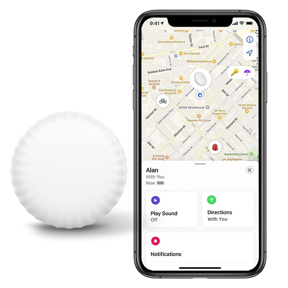 Mangotek StarTag Bluetooth Key Tracker, Luggage Locator, Item Finder for Keys, Bags, Wallets, Kids, Pets (White)