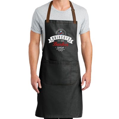 TEEAMORE Custom Barber Apron Hairdressers Men Hair Stylist Salon Two Big Pockets Grooming Aprons Barbershop DarkMidnight D4_15